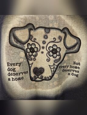 Graphic Dog Awareness Tee - Blue and Cream Design